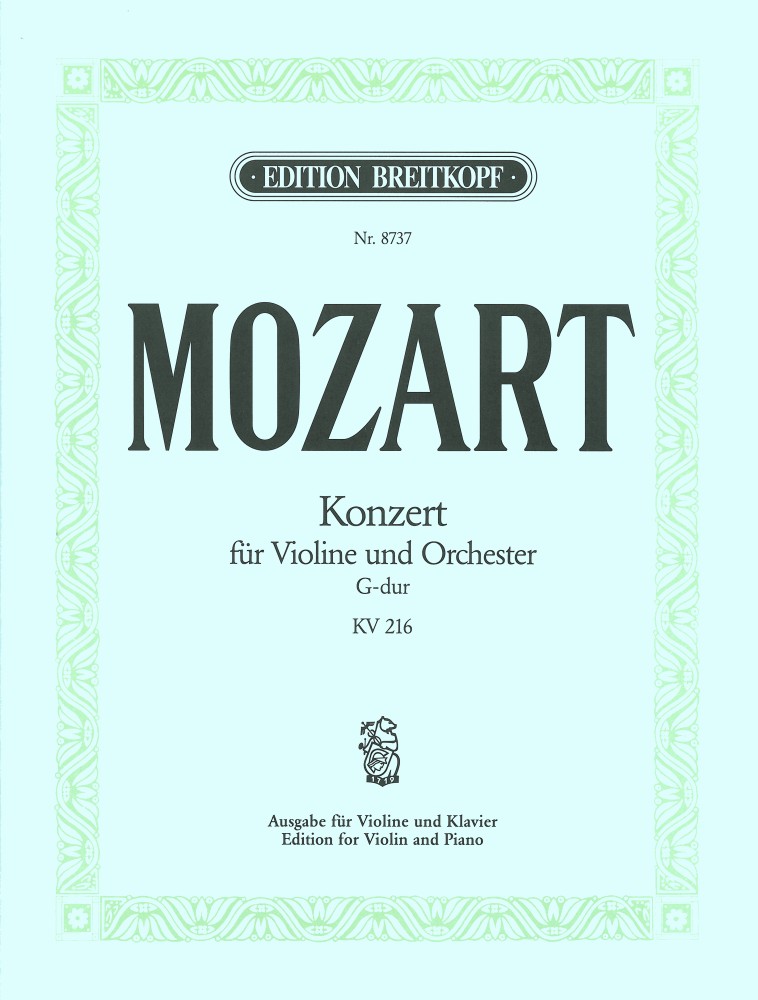 Violin Concerto [No. 3] in G major, KV.216 (Piano reduction)