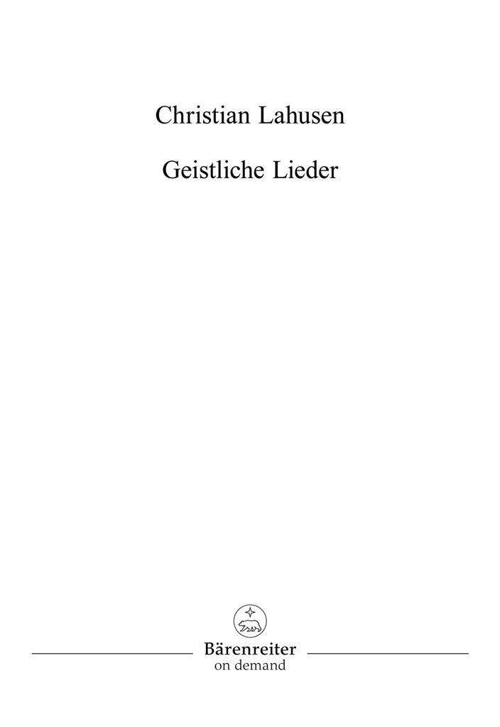 Geistliche Lieder