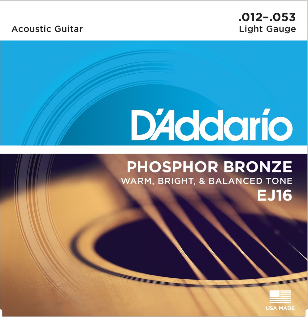 Snaren D'Addario Phosphor Bronze (12-53 Light) voor Acoustische Gitaar