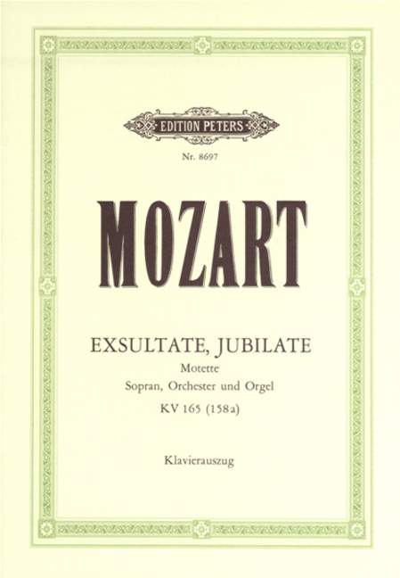 Exsultate jubilate, KV.165 (Piano reduction)