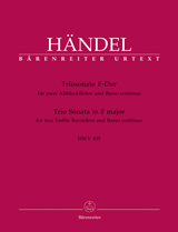 Triosonate für zwei Altblockflöten und BC F major, HWV.405