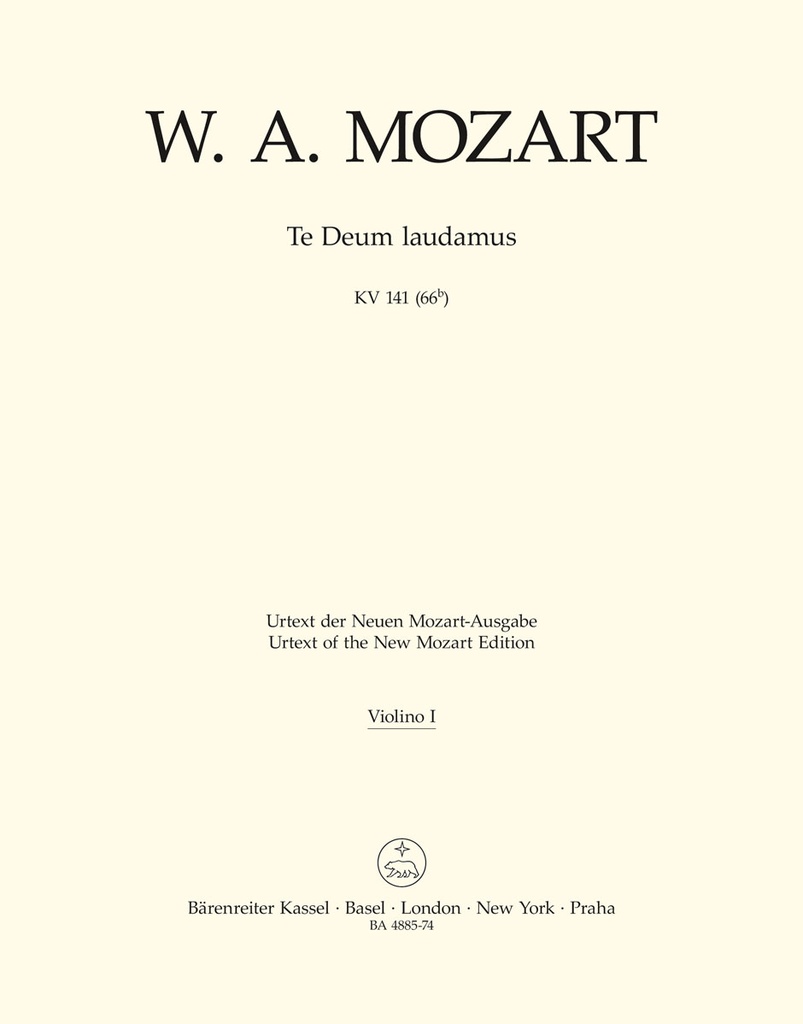 Te Deum laudamus, KV.141 (66b)(Violin 1 part)