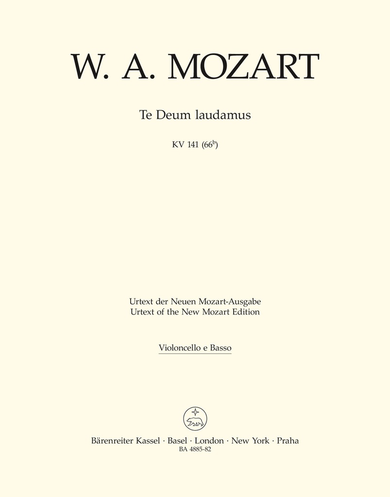 Te Deum laudamus, KV.141 (66b) (Violoncello/C.B./Bassoon)