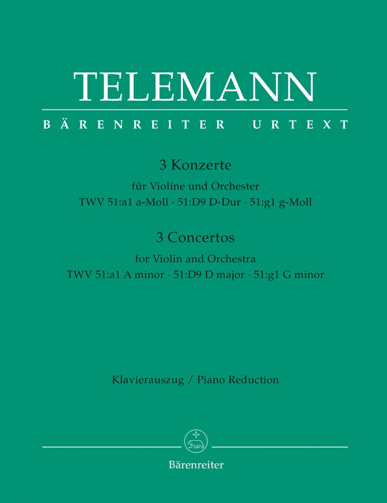 3 Concertos (a, TWV.51:a1 & D, TWV.51:D9 & g, TWV.51:g1)