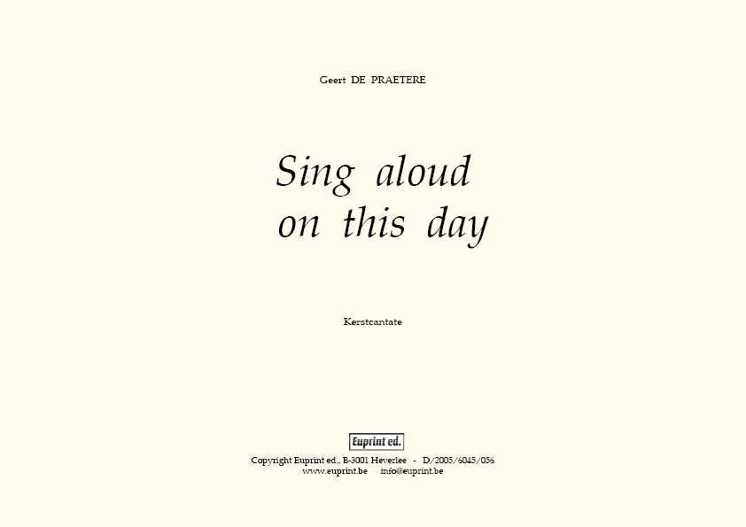 Sing aloud on this day (Kerstcantate)