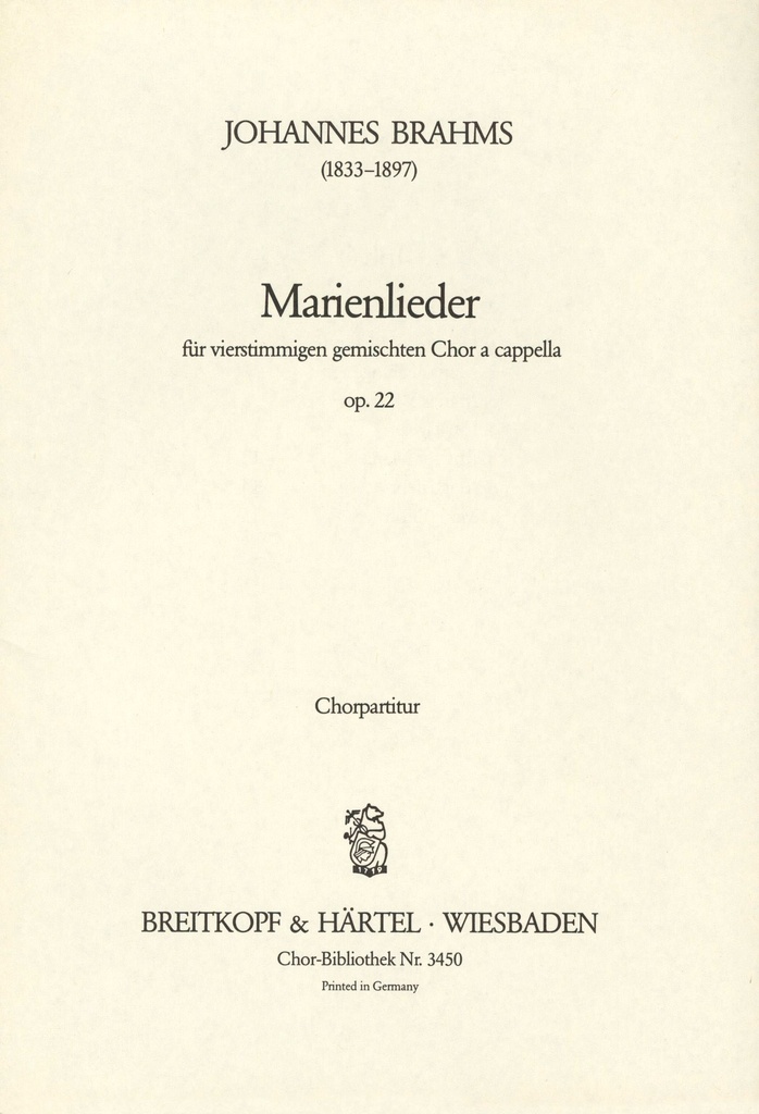 Marienlieder, Op.22 (Choral score)