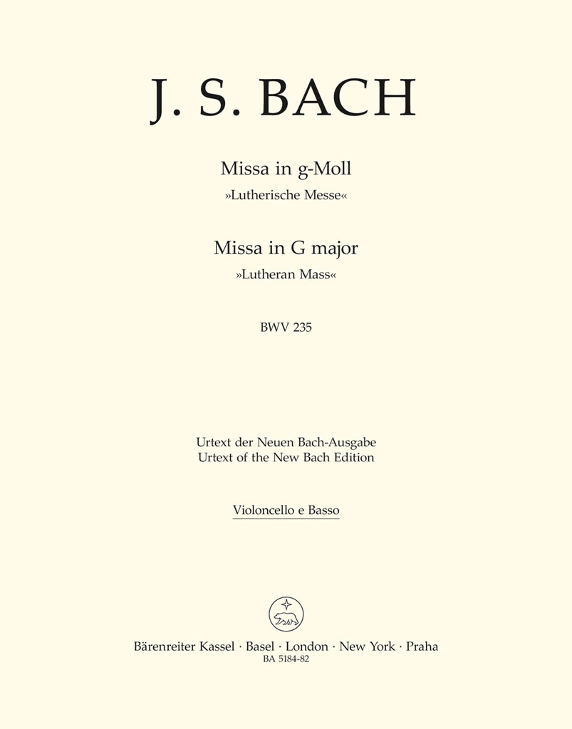 Mass G minor, BWV.235 'Lutheran Mass 3' (Bassoon/Vc/Cb)