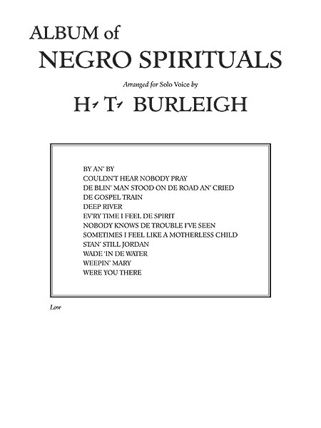 Album of negro spirituals (low voice)