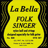 Snaren La Bella Folk Singer voor Klassieke Gitaar (set medium ball-end)