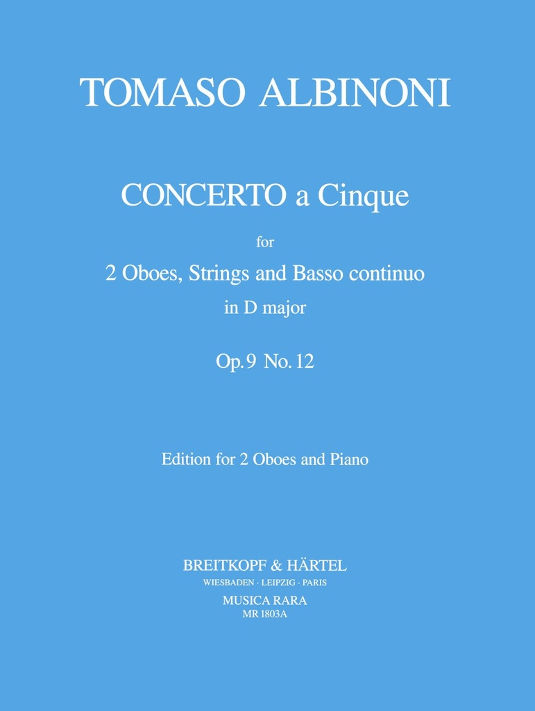 Concerto a 5 in D, Op.9/12 (Piano reduction)