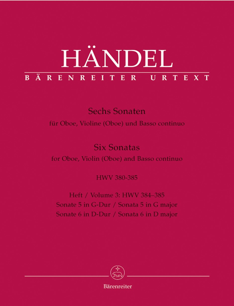 6 Sonaten für Oboe, Violine und B.c. - Vol.3 (HWV.384 & 385)