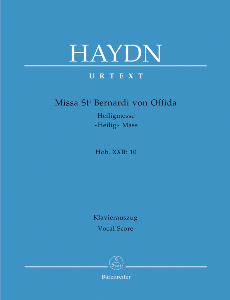 Missa Sancti Bernardi von Offida Hob.XXII:10 'Heilig-Messe' (Piano reduction)