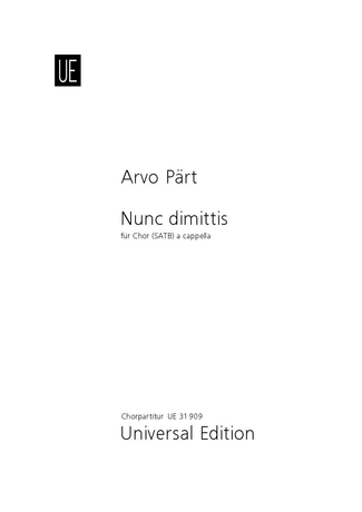 Nunc dimittis (Chorpartitur)