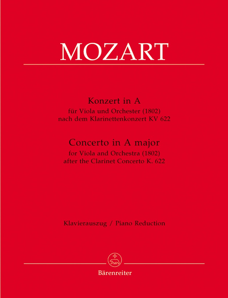 Concerto A major, nach dem KlarinettenConcerto KV.622