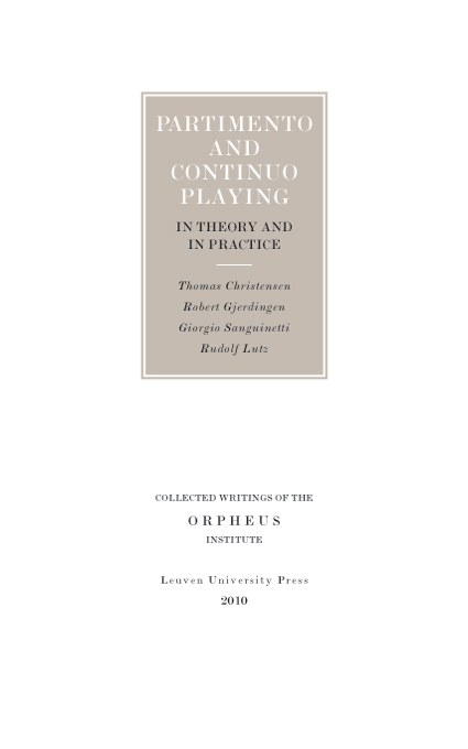 Partimento and Continuo Playing in Theory and in Practice