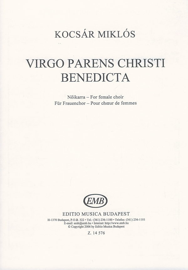 Virgo parens Christi benedicta für Frauenchor