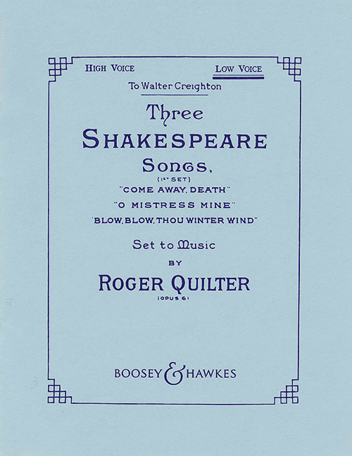 3 Shakespeare songs, Op.6 (Low voice)