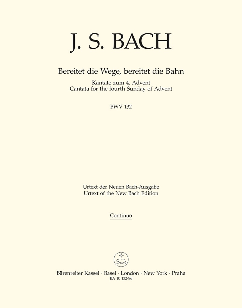 Bereitet die Wege, bereitet die Bahn, BWV.132 (Cello, BC)