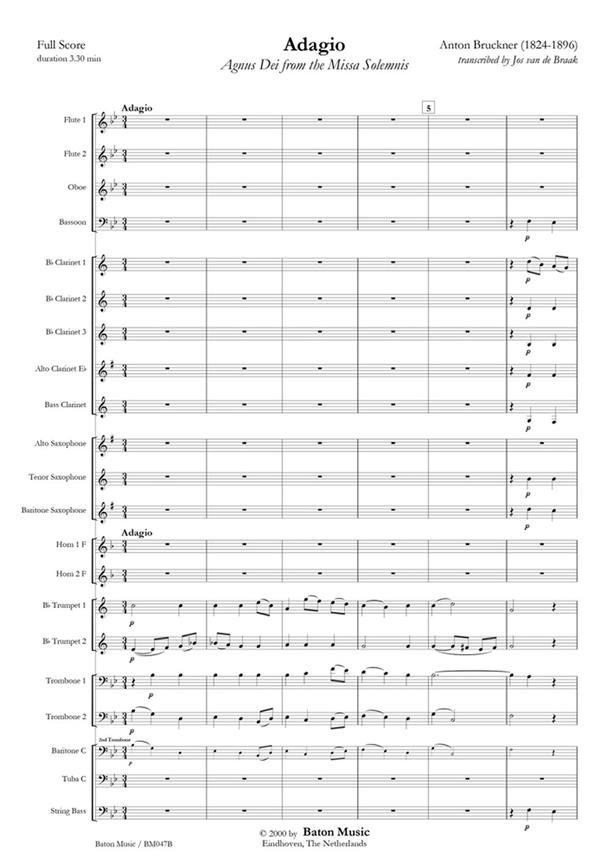 Adagio Agnus Dei from "Missa Solemnis in B flat"