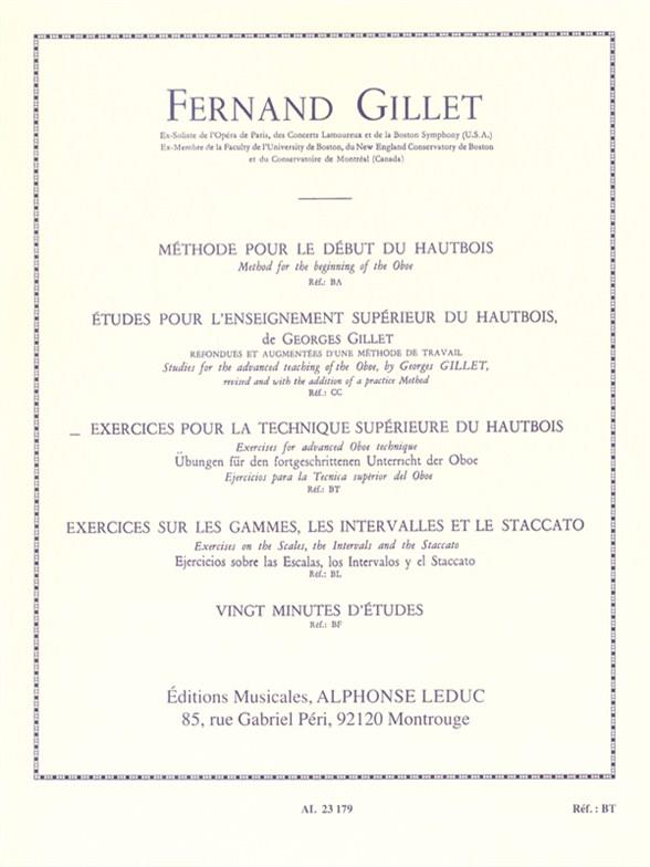 Exercices pour la technique supérieure du hautbois