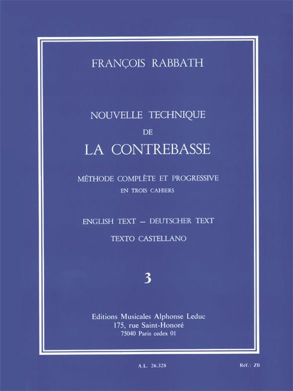 Nouvelle Technique de la Contrebasse - Vol.3