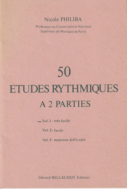 50 Etudes rythmiques à 2 parties - Vol.1 très faciles