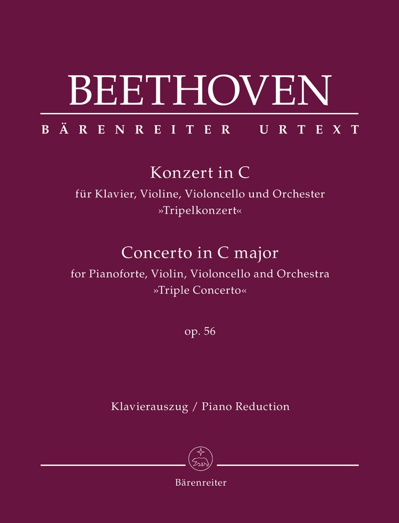 Concerto for Pianoforte, Violin, Violoncello and Orchestra C major, Op.56 'Triple Concerto' (Piano reduction)