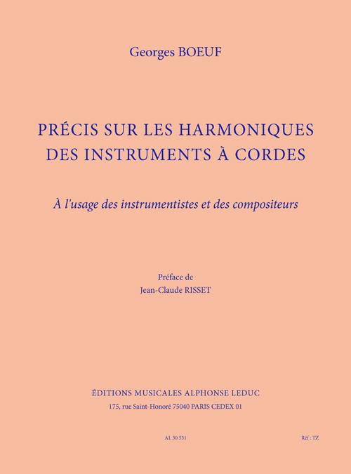 Précis sur les harmoniques des instruments à cordes