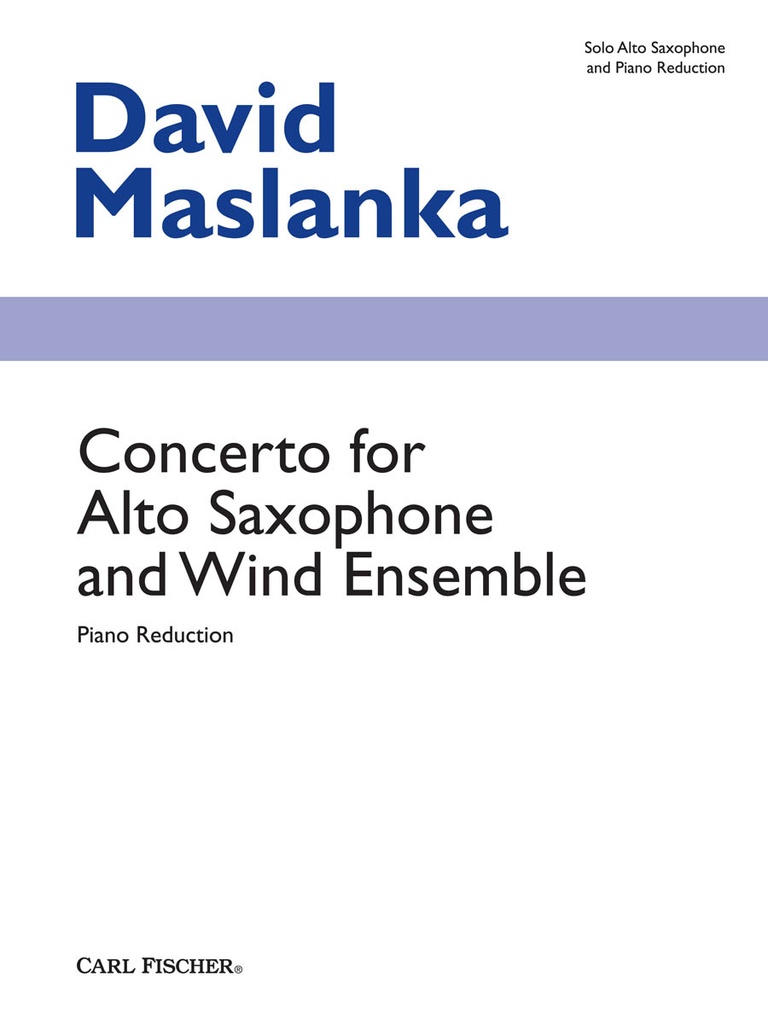 Concerto for alto saxophone and wind ensemble (Piano red.)