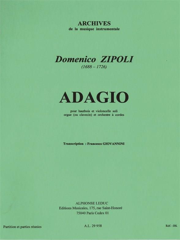 Adagio pour hautbois, violoncelle, orgue & orchestre (Score)