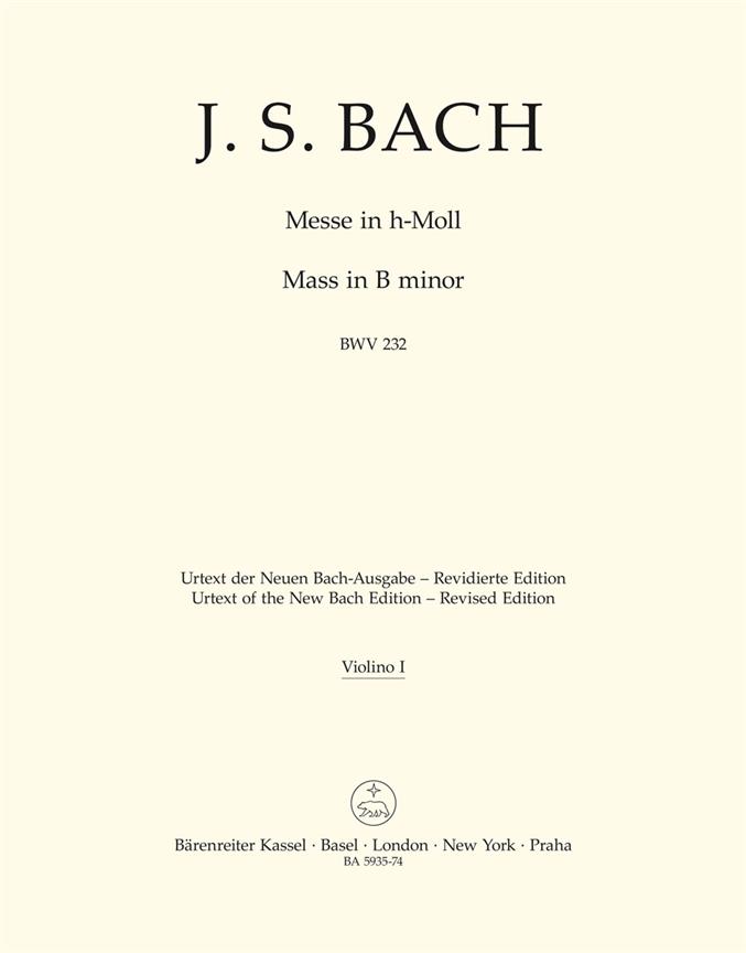 Messe h minor, BWV.232 (Revised ed. - Violin 1 part)