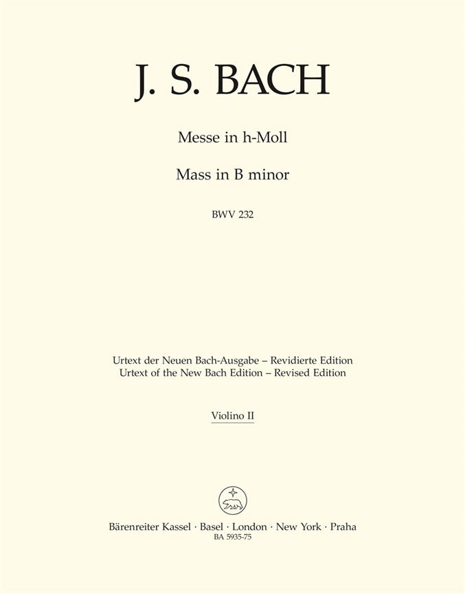 Messe h minor, BWV.232 (Revised ed. - Violin 2 part)