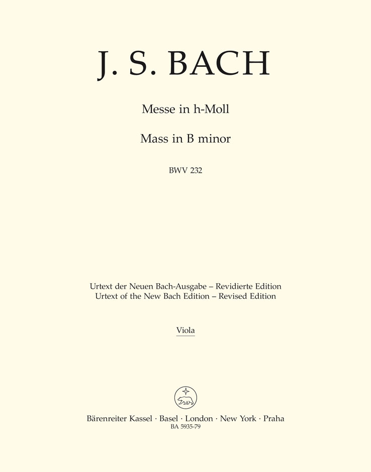 Messe h minor, BWV.232 (Revised ed. - Viola part)