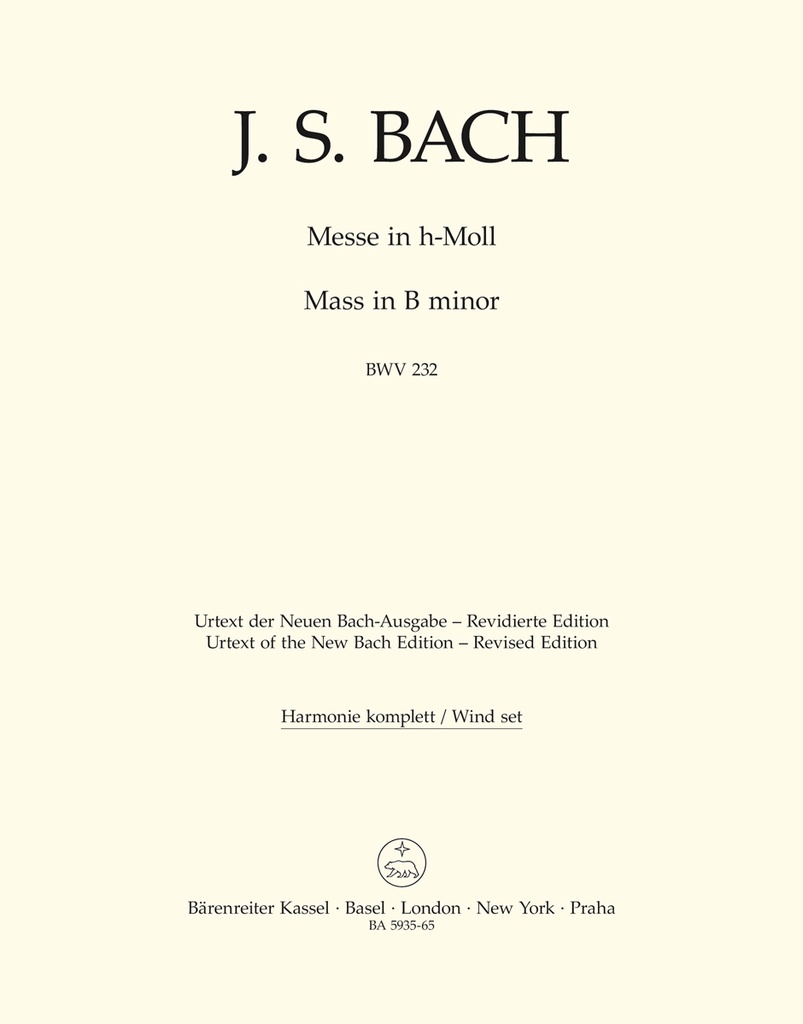 Messe h minor, BWV.232 (Revised ed. - Wind parts)