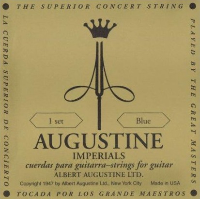 Snaren Augustine Imperial Blue voor Gitaar (Set medium trebles & high basses)