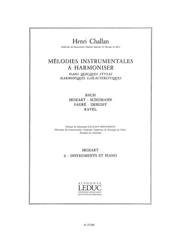 Mélodies Instrumentales à Harmoniser - 6 (Mozart: instr/pno)