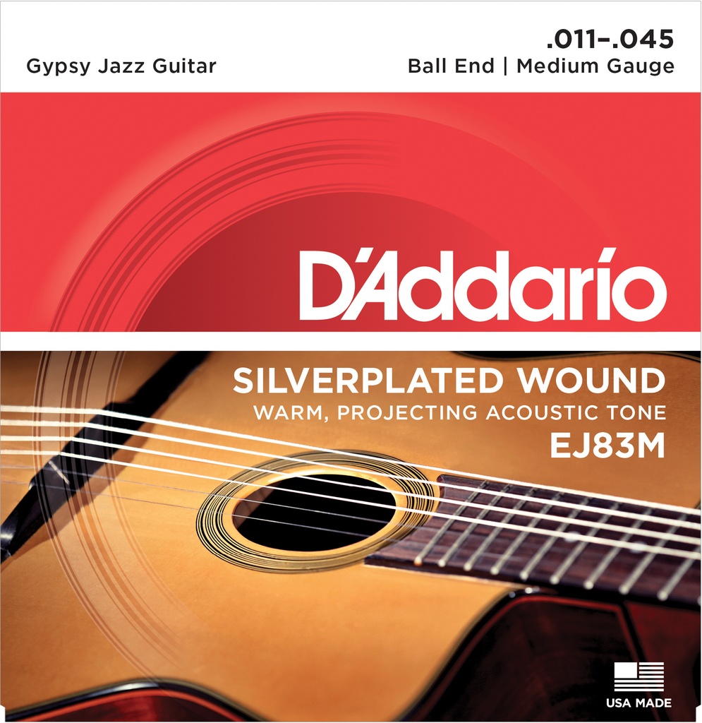 Snaren 11-45 Gypsy Jazz Gitaar (Set medium, Silverplated wound, Ball end)