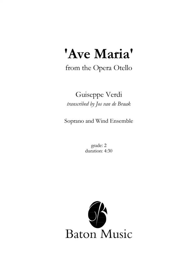 Ave Maria from the opera Otello (Score and parts)