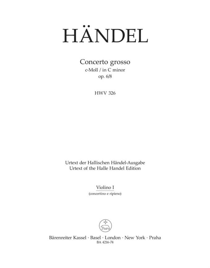 Concerto grosso c-Moll, Op.6/8, HWV.326 (Violin solo 1, Tutti)