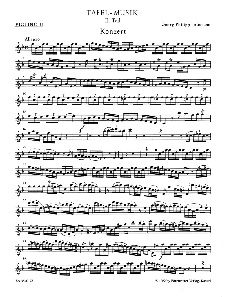 Concerto in F major, FWV.53:F1 (Violin Solo 2 Part)