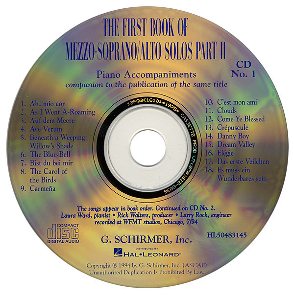 The First Book of Mezzo-Soprano/Alto Solos - Vol.2 (Cd)