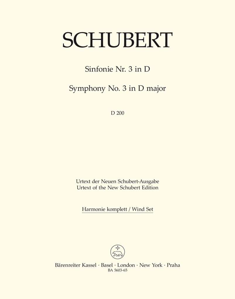 Symphony - No.3, D major, D.200 (Wind set)