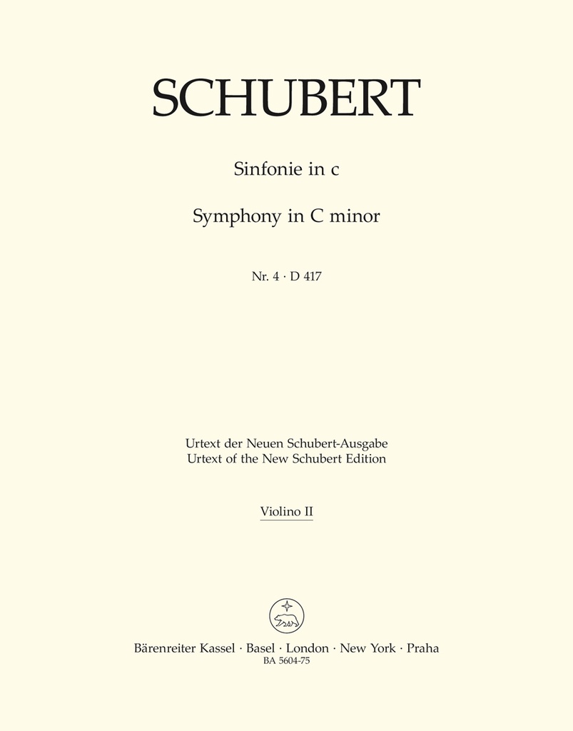 Symphony - No.4, C minor, D.417 Tragic(Violin 2 part)