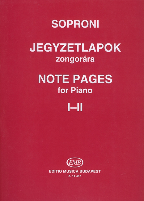 Note pages for piano I - II