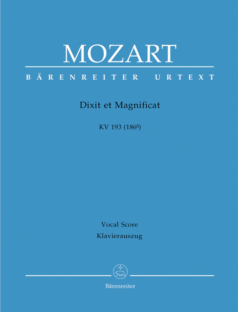 Dixit et Magnificat, KV.193 (Vocal score)