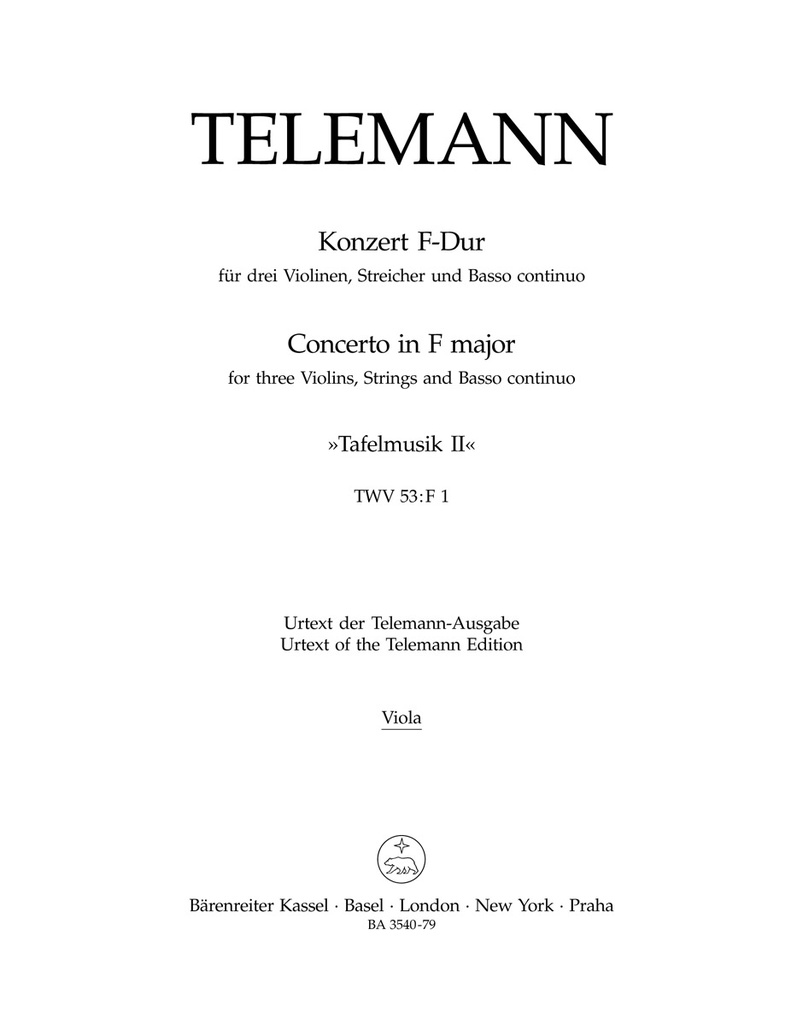 Concerto in F major, FWV.53:F1 (Viola part)