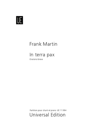 In terra pax (Piano reduction - French & German text)