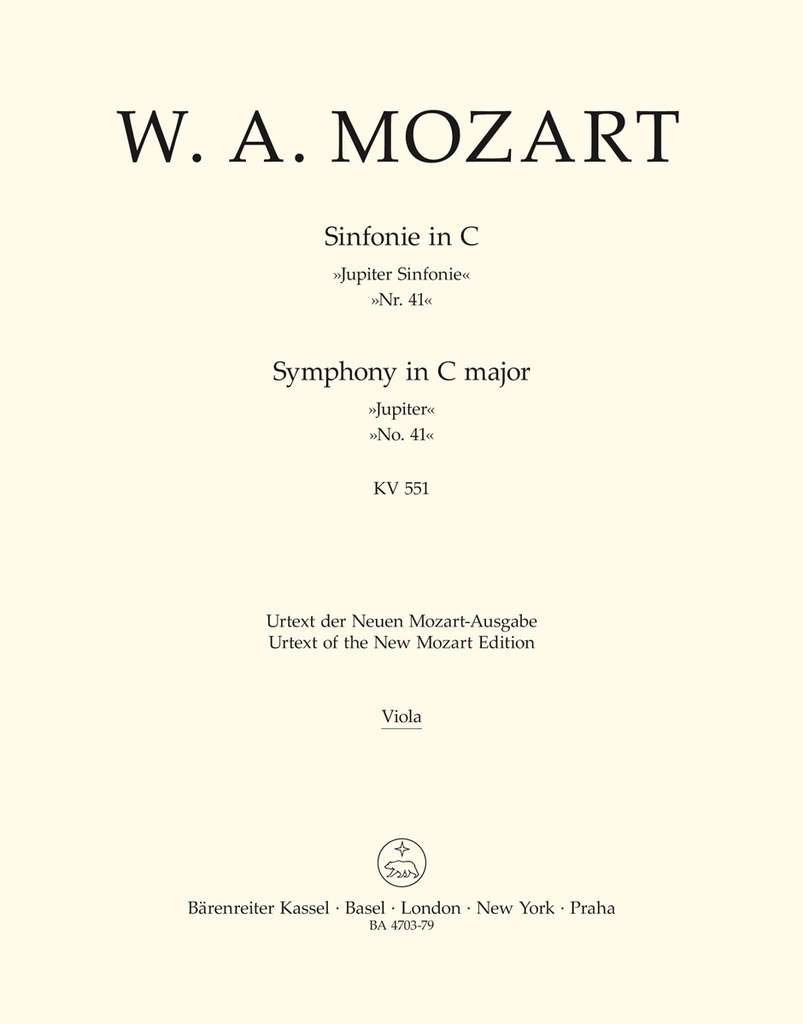 Symphony No.41 in C Major, K.551 - Jupiter symphony (Viola part)