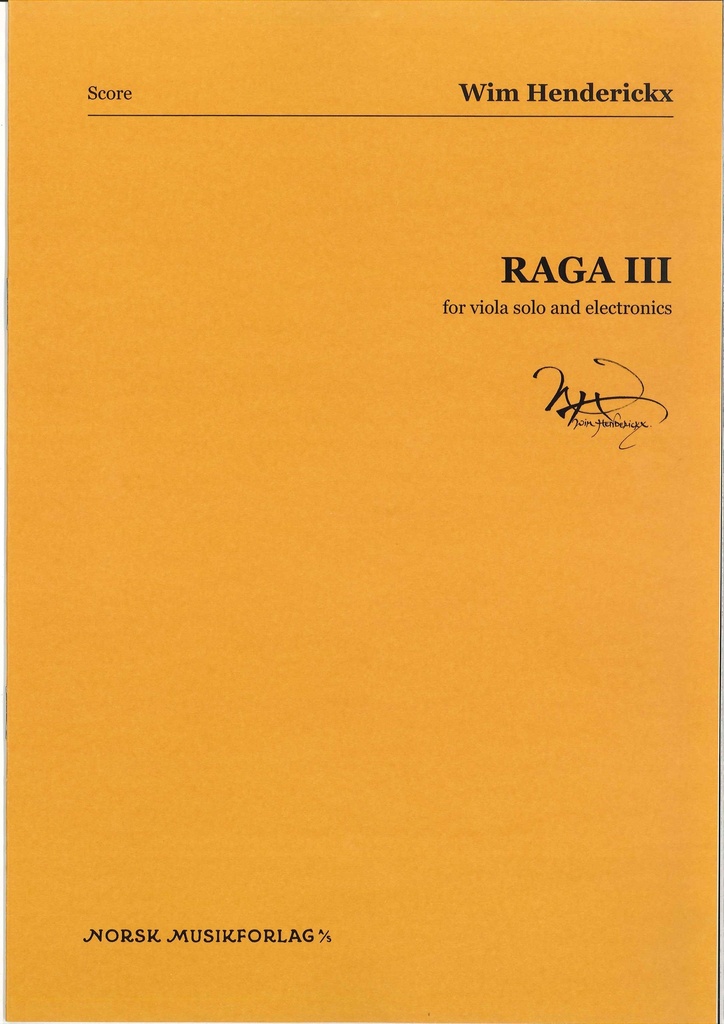 Raga III for Viola and Electonics (Viola part)