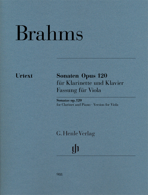 Sonatas, Op.120 for Clarinet and Piano (Version for viola)